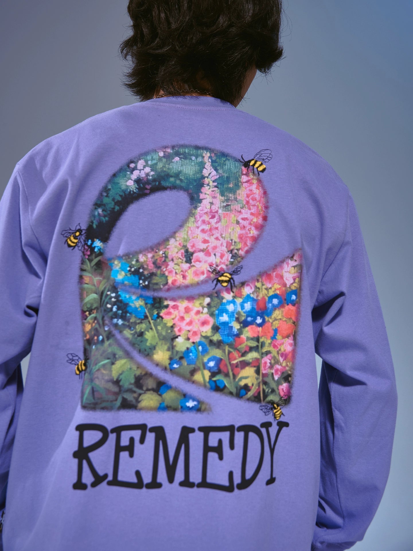Remedy Flower Sea Insect Embroidery Loose Casual Long Sleeve