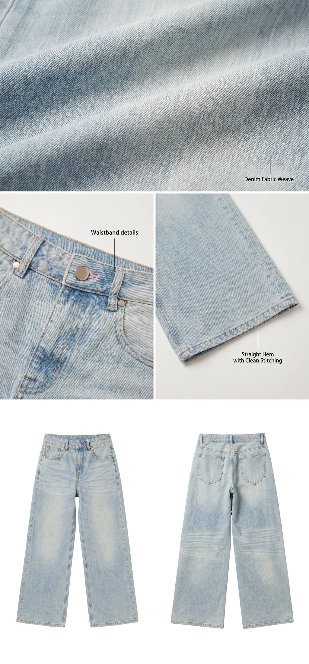 WITHMIN Loose Straight Drape Thin Jeans