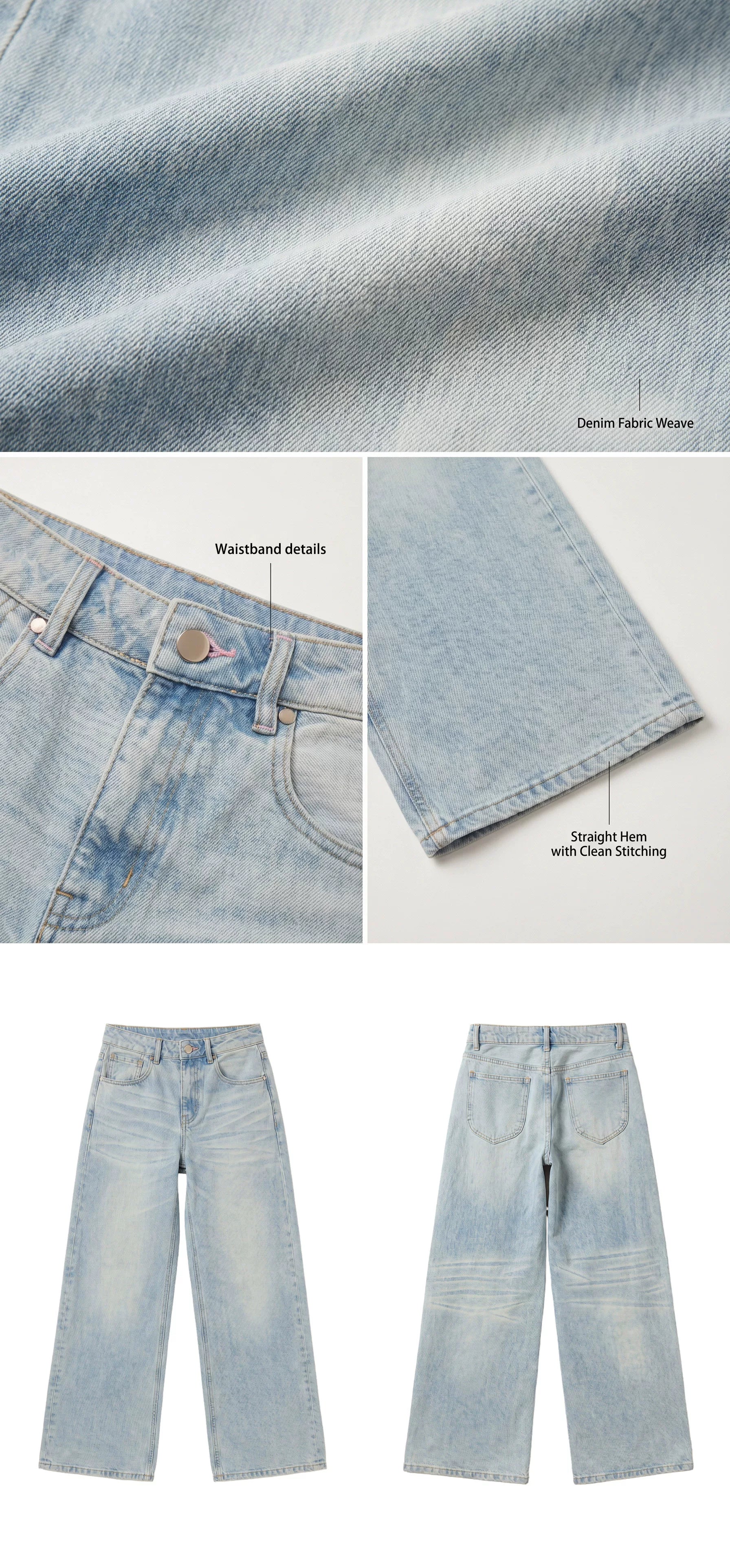 WITHMIN Loose Straight Drape Thin Jeans