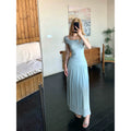 Barb Chill Slash Shoulder Skinny Knitted Dress