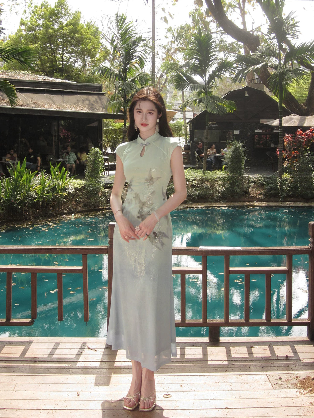 ZIHE Ink Butterfly Gradual Change Cheongsam Dress