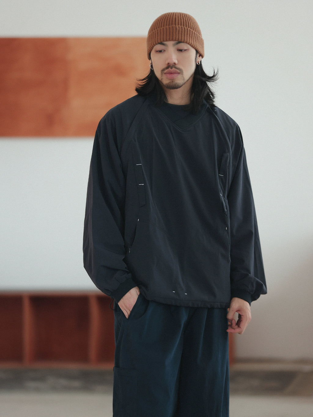 NOEARS Vintage V-neck Loose Sweater