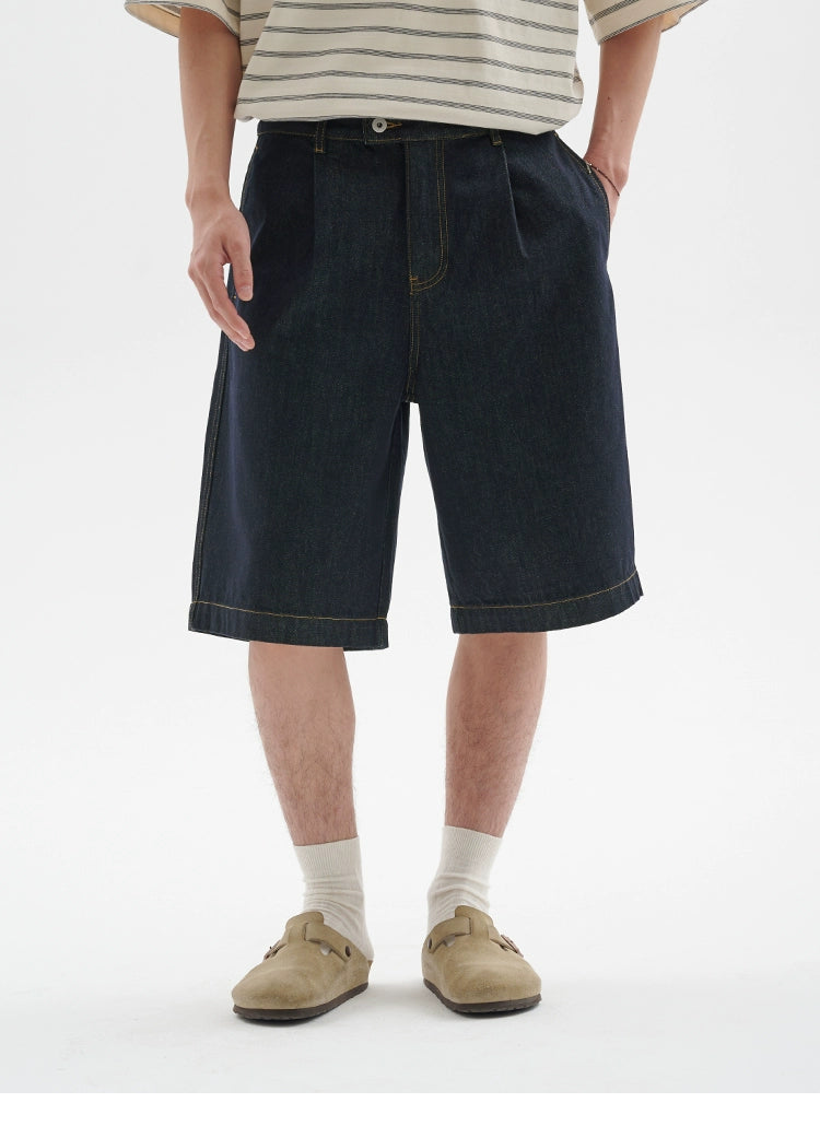 BUTTBILL Japanese Casual Denim Cropped Shorts