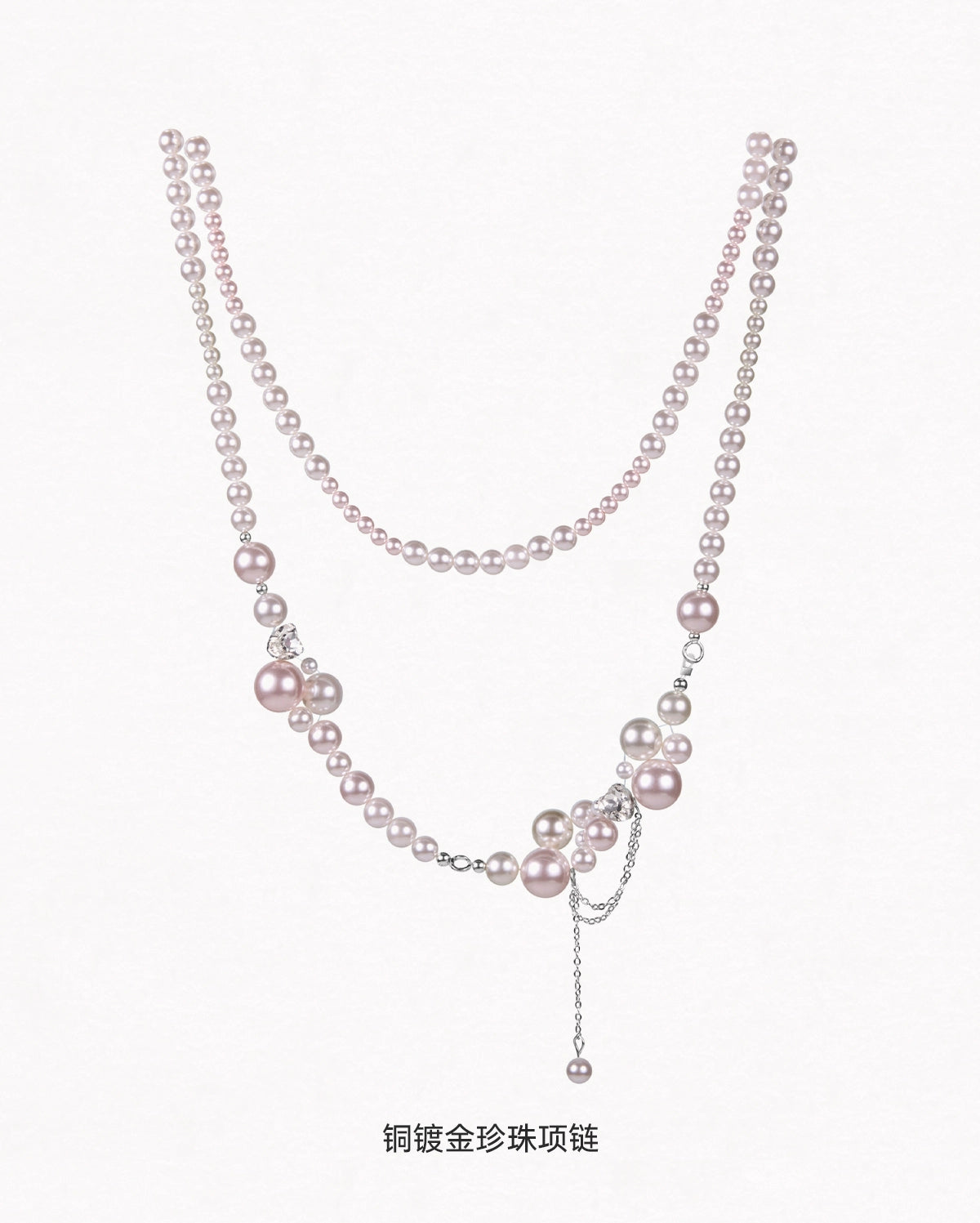 ParanoidP Temperament Light Luxury Bow Silk Scarf Pearl Necklace