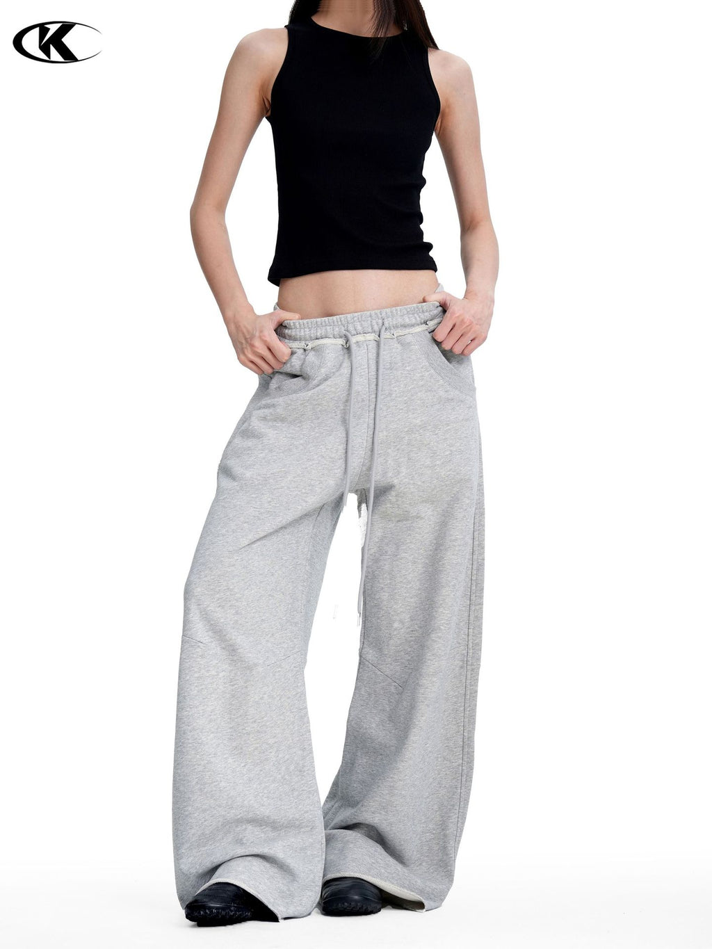 11KN Casual Straight Letter Printed Sweatpants