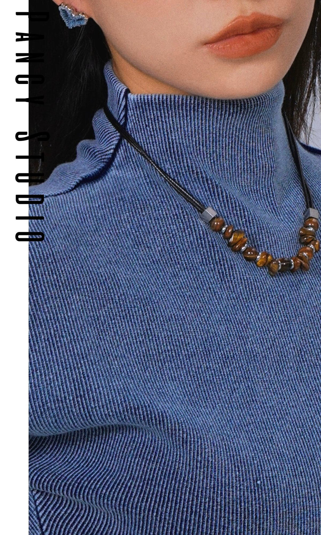 PANCY Maillard Retro Natural Stone Beaded Necklace