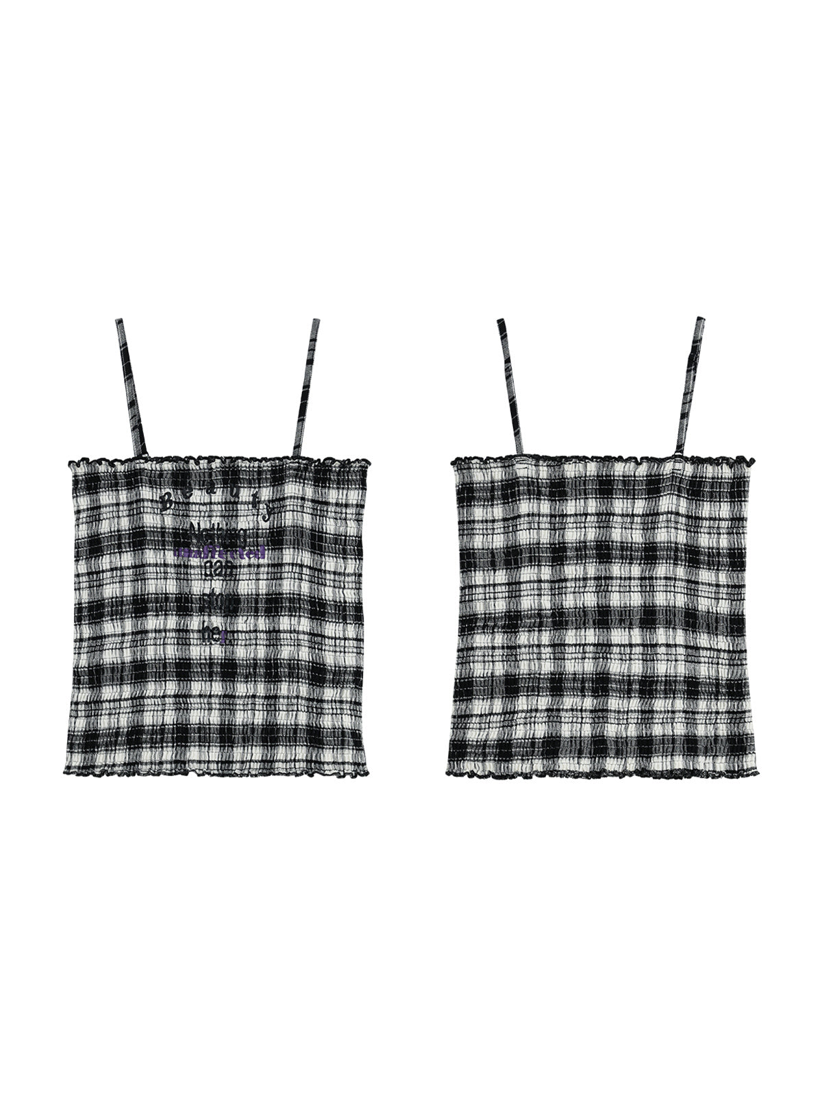 FUNKYFUN Pleated Fungus Lace Sling Vest