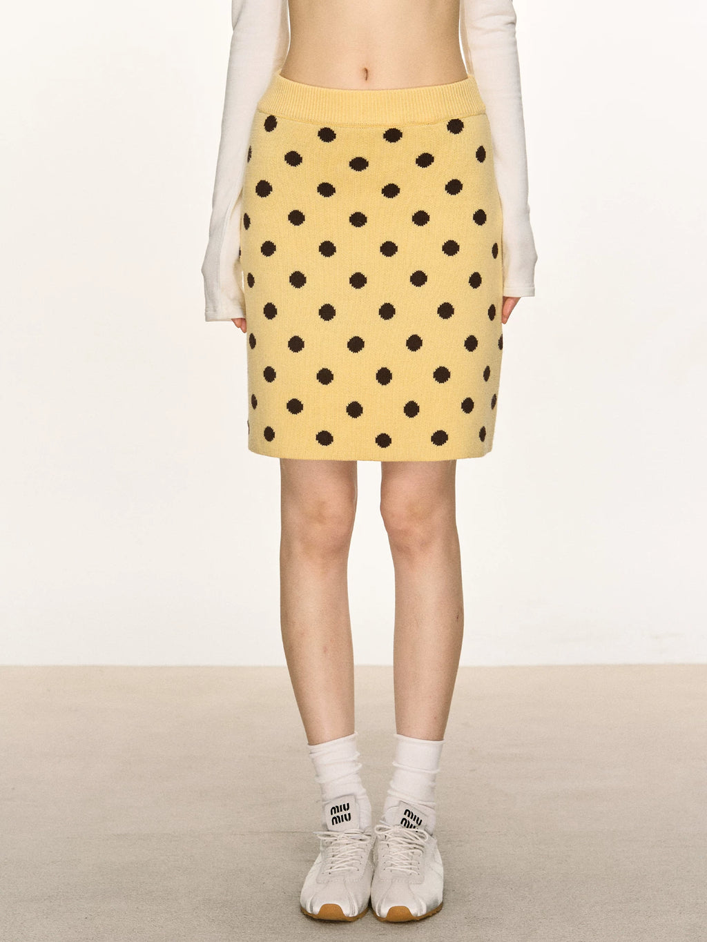 Anna Aneae Vintage Polka Dot Knitted Skirt