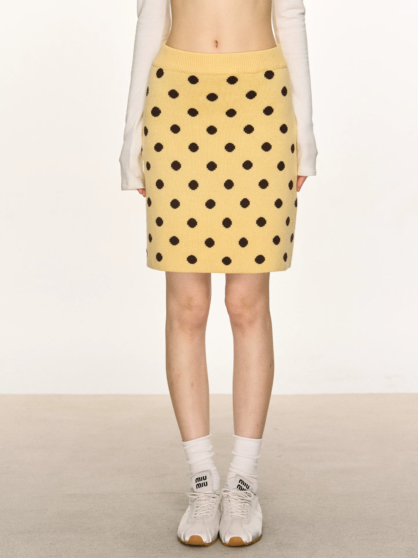 Anna Aneae Vintage Polka Dot Knitted Skirt
