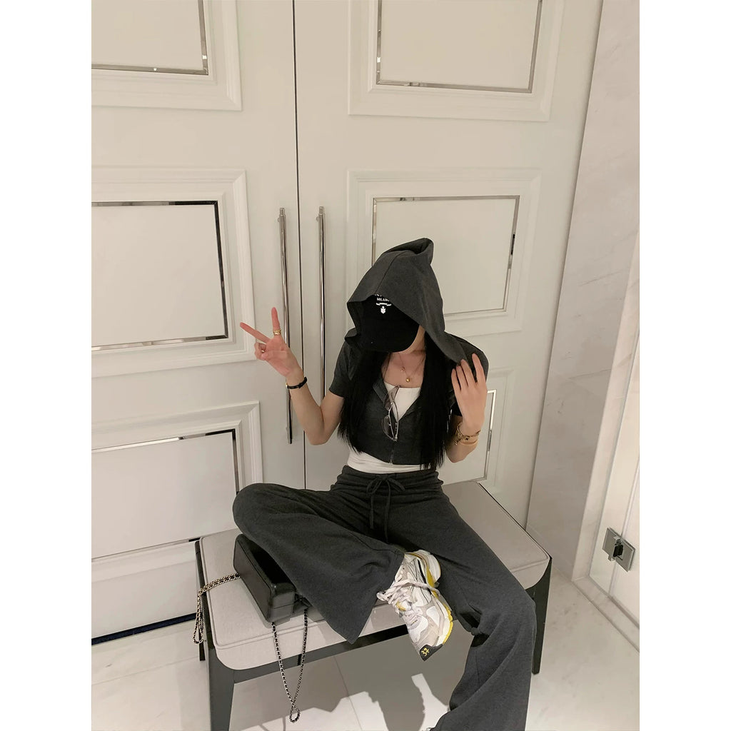YOUNG KYLIN Versatile Loose Casual Pants Set