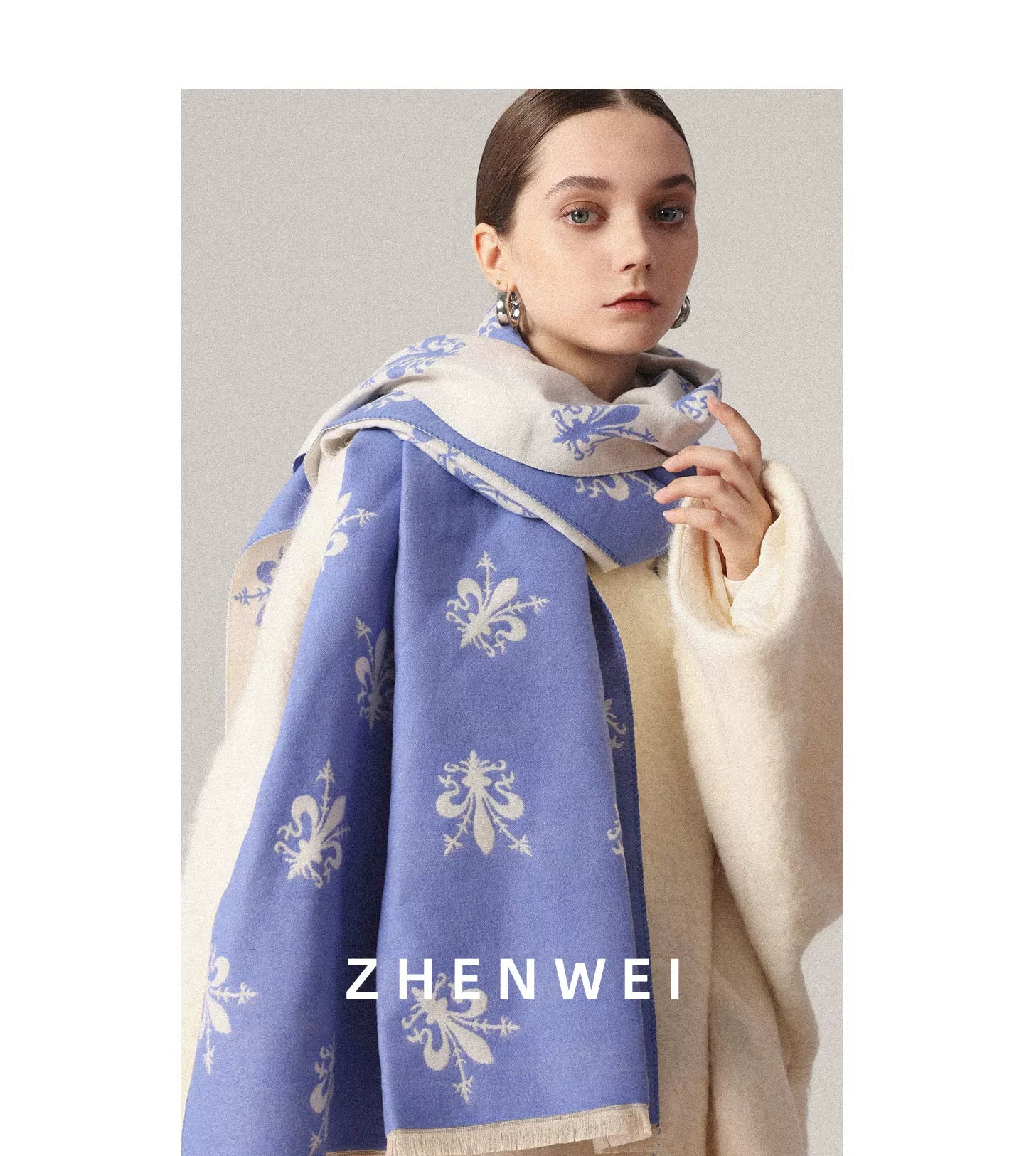 ZHENWEI Florence Iris Plus Wide Shawl Scarf