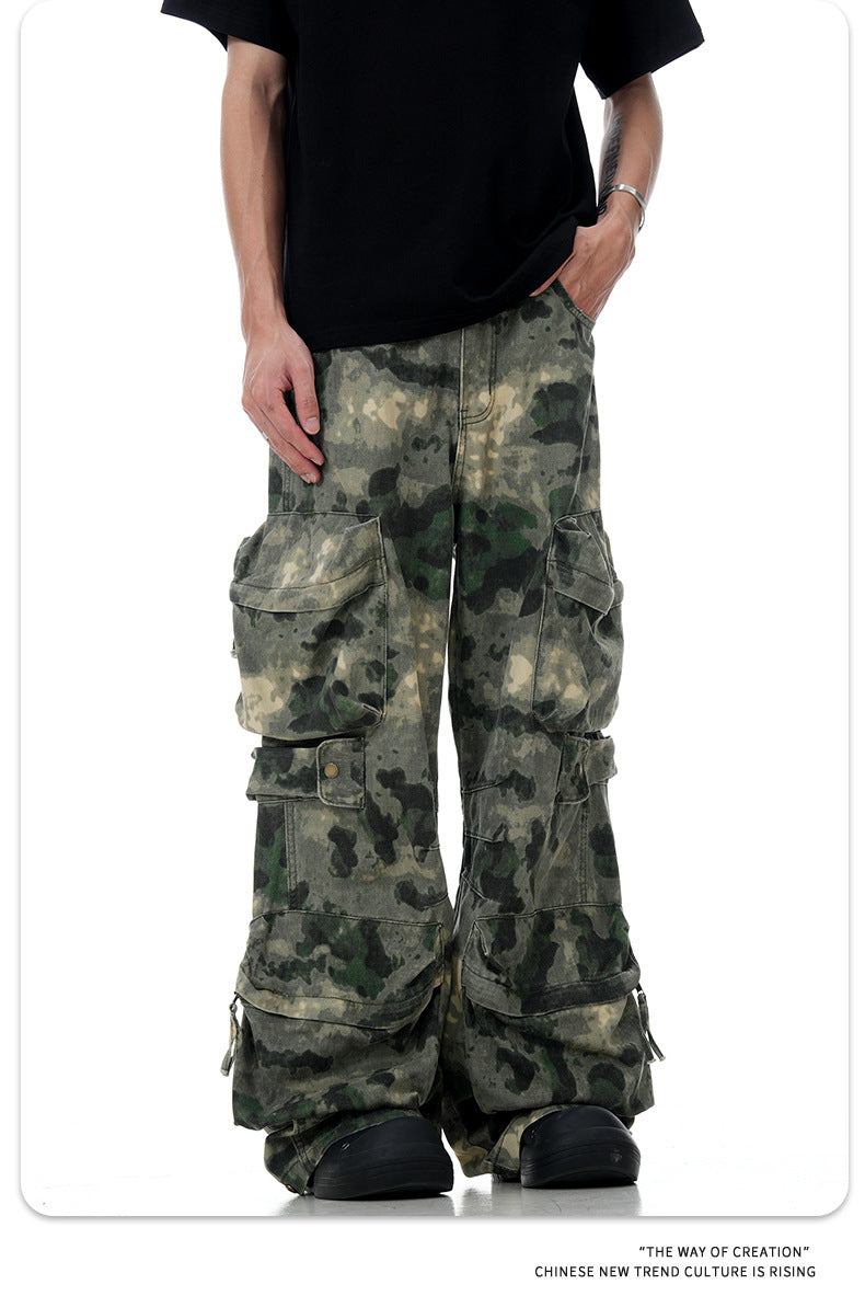 11KN Vintage Multi-pocket Camouflage Cargo Pants