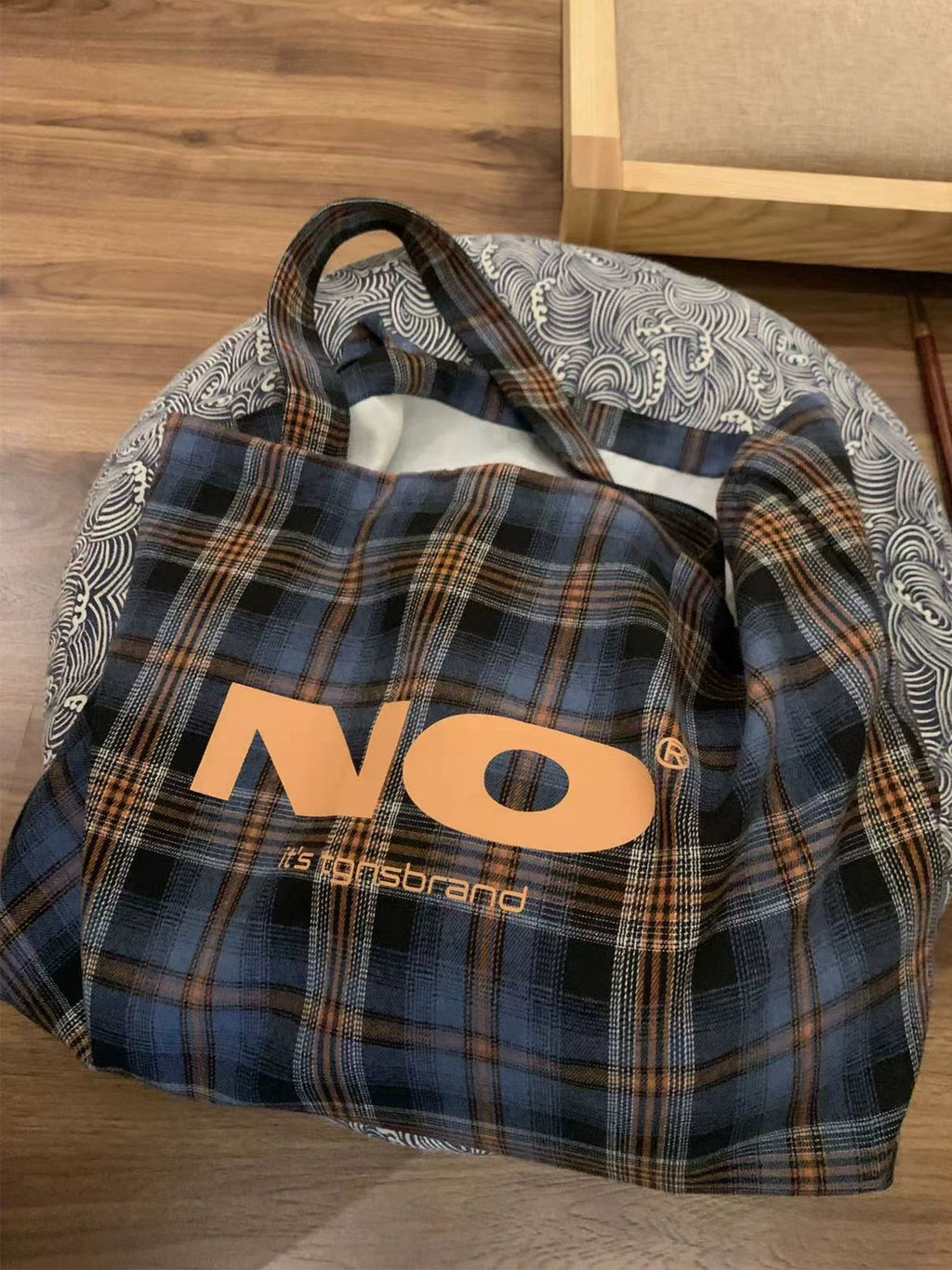 TGNS Vintage Commuter Plaid Canvas Bag