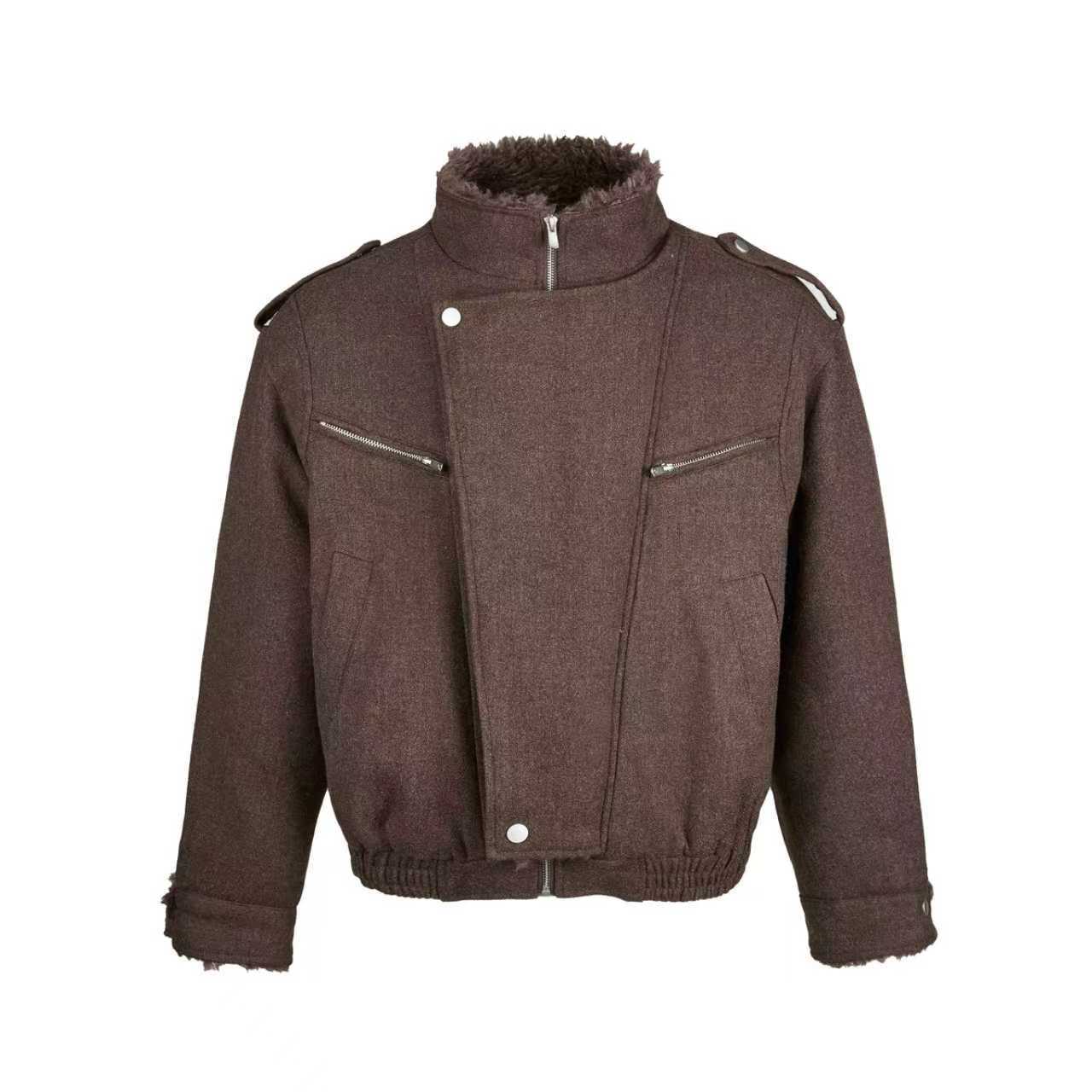 EME Stand-up Collar Tooling Wool Seat Mountain Carving Woolen Thickened Fleece Jacket