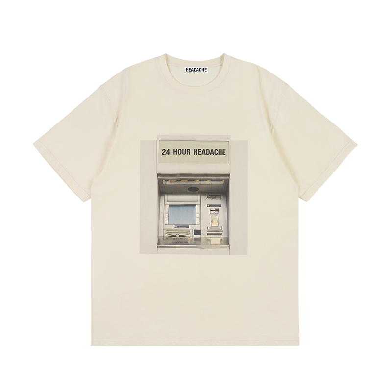 HEADACHE Casual Round Neck Oversized Tee