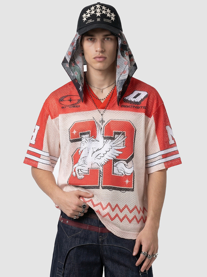 Inflation Contrasting Color Breathable Casual Tee