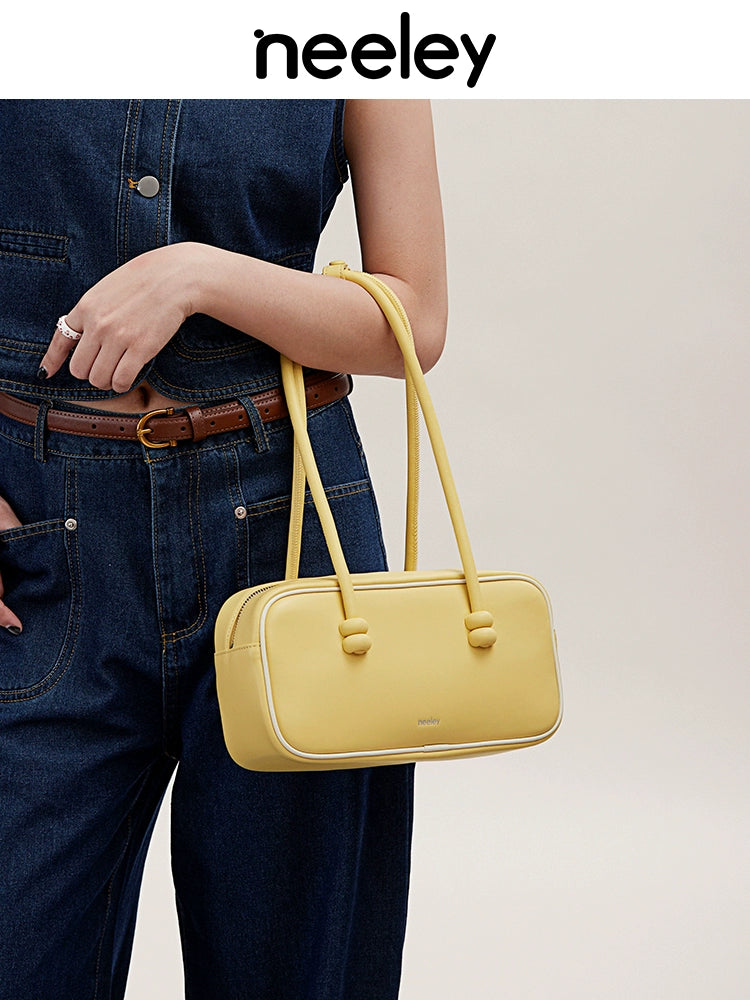 Neeley Contrast Versatile Leather Shoulder Underarm Bag