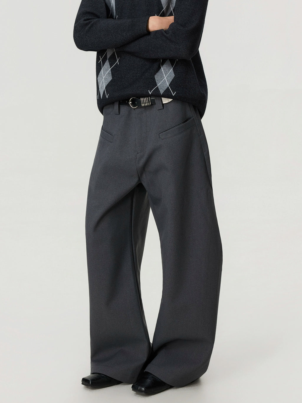 BTSG Vintage Wide-leg Scimitar Trousers