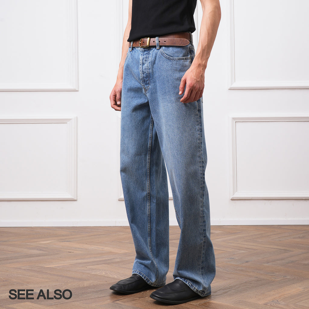 SEE ALSO "25 New Blue Bull King" Slack Minimalist Old Money Premium Blue Straight Jeans SA019