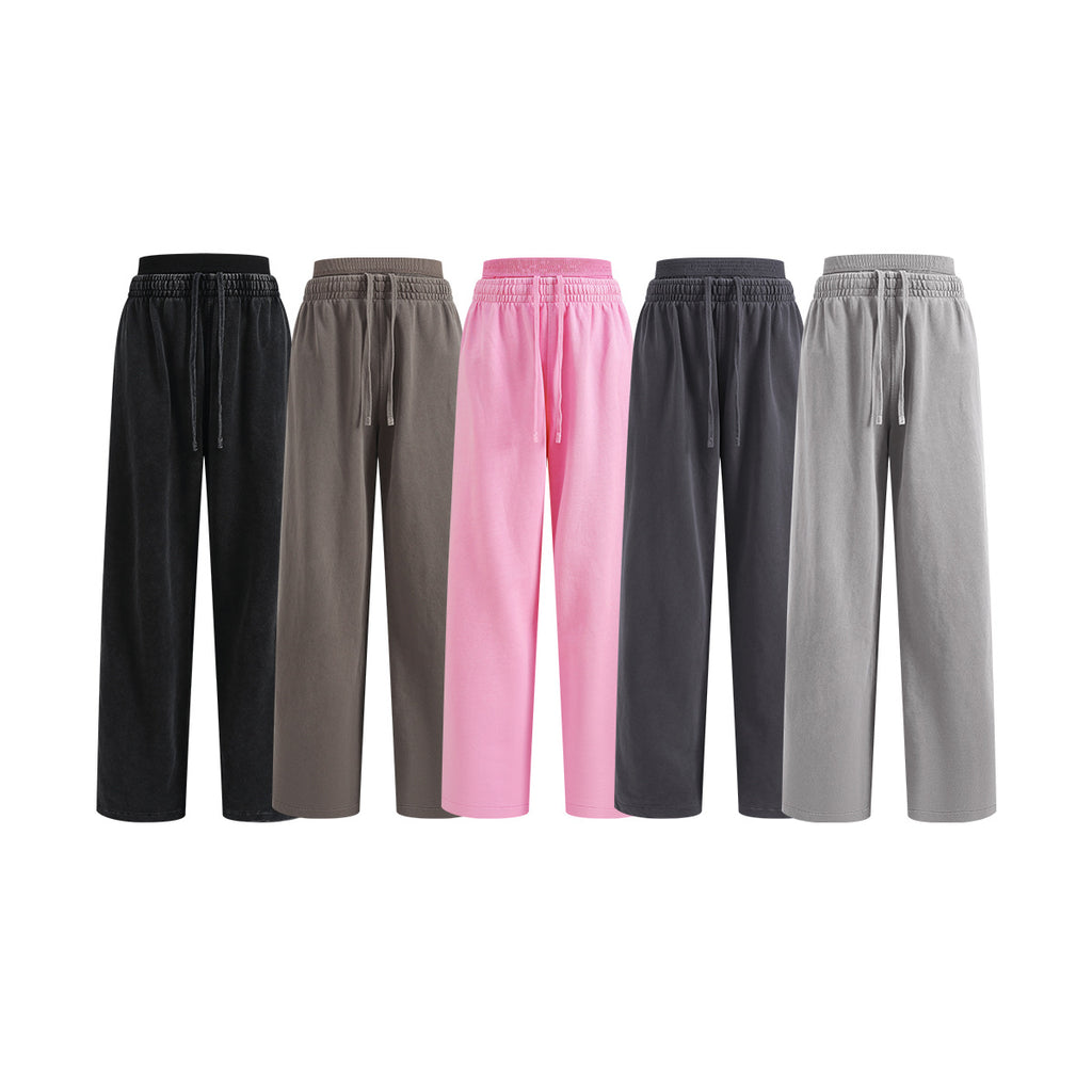 BE Retro Style Old and Thin Double Waist Casual Pants