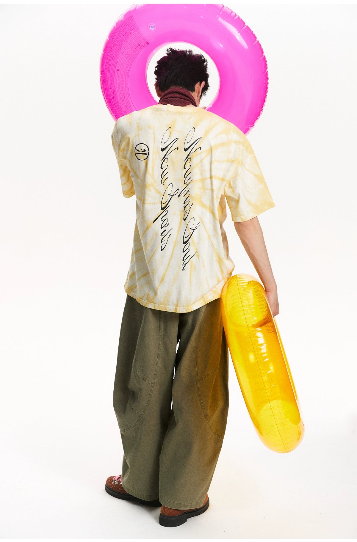 NewJNXS Breathable Neon Tie-dye Printing Tee