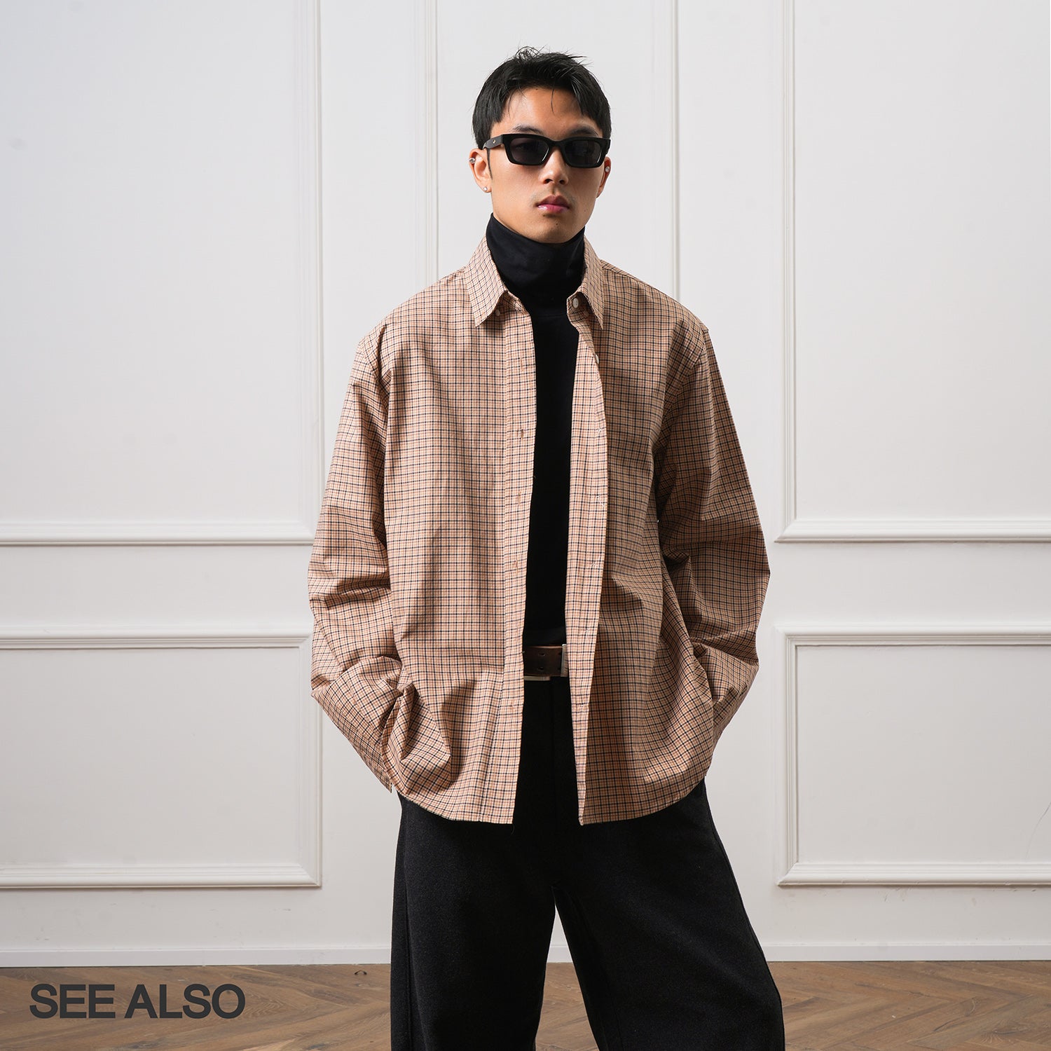 SEE ALSO Vintage Lazy Slack Autumn and Winter Loose Plaid Interior Long Sleeve Versatile Casual Shirt SA003