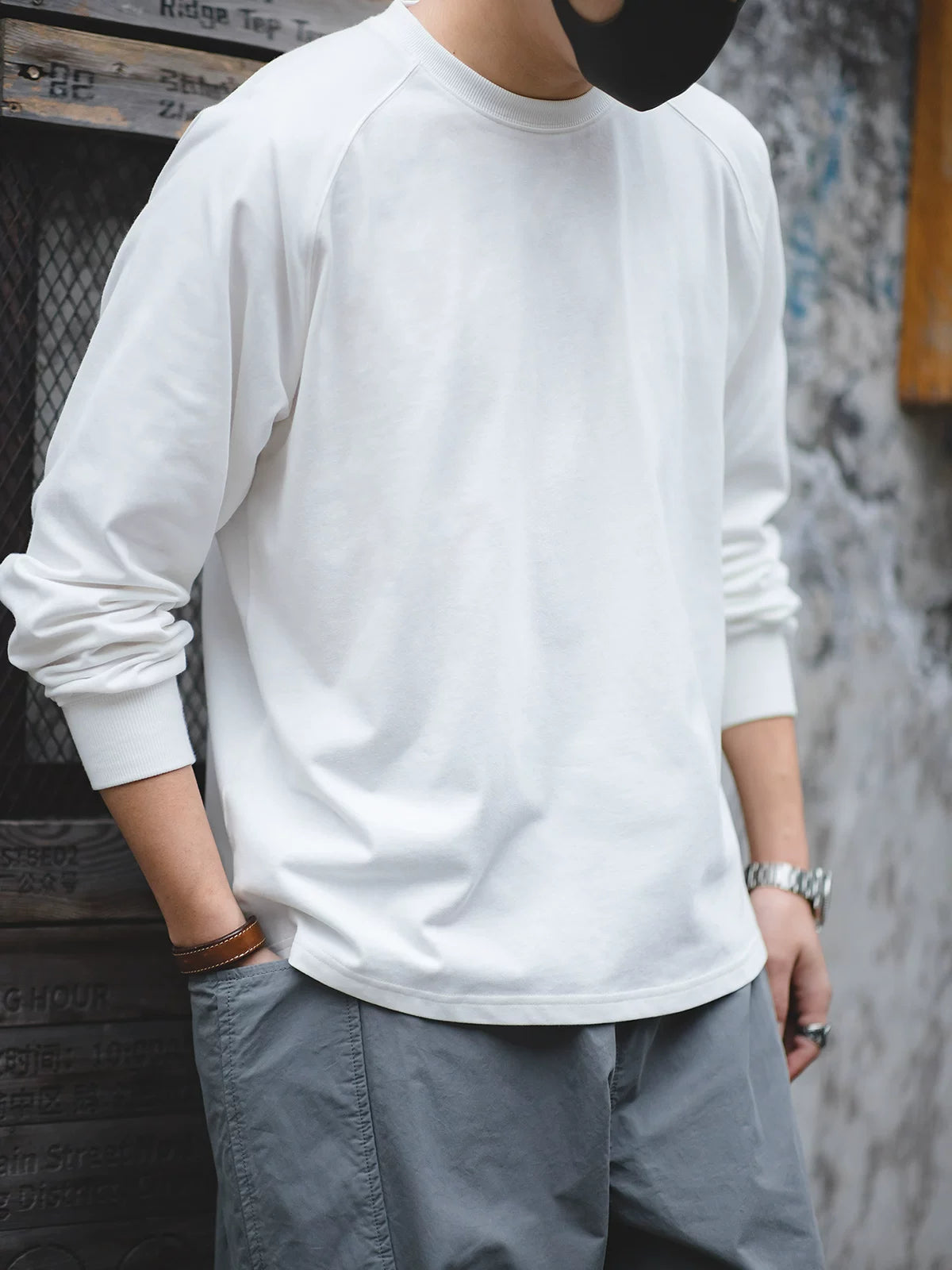 Madden loose cotton crew-neck long-sleeved shirt