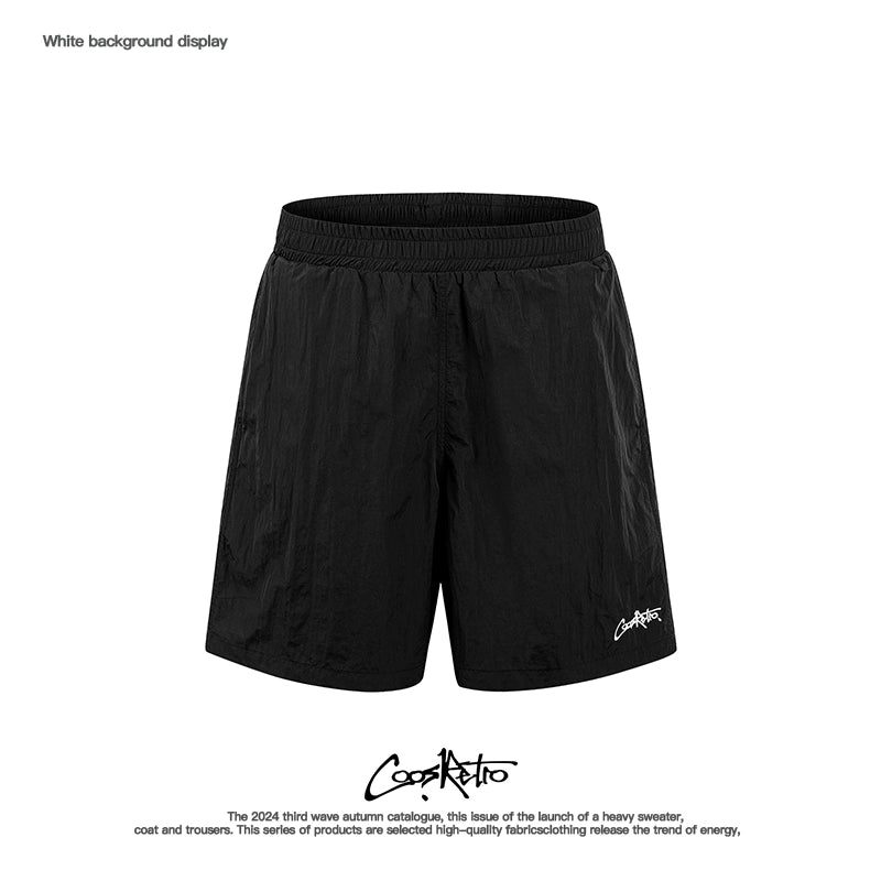 CoosRetro Embroidered Casual Loose Shorts