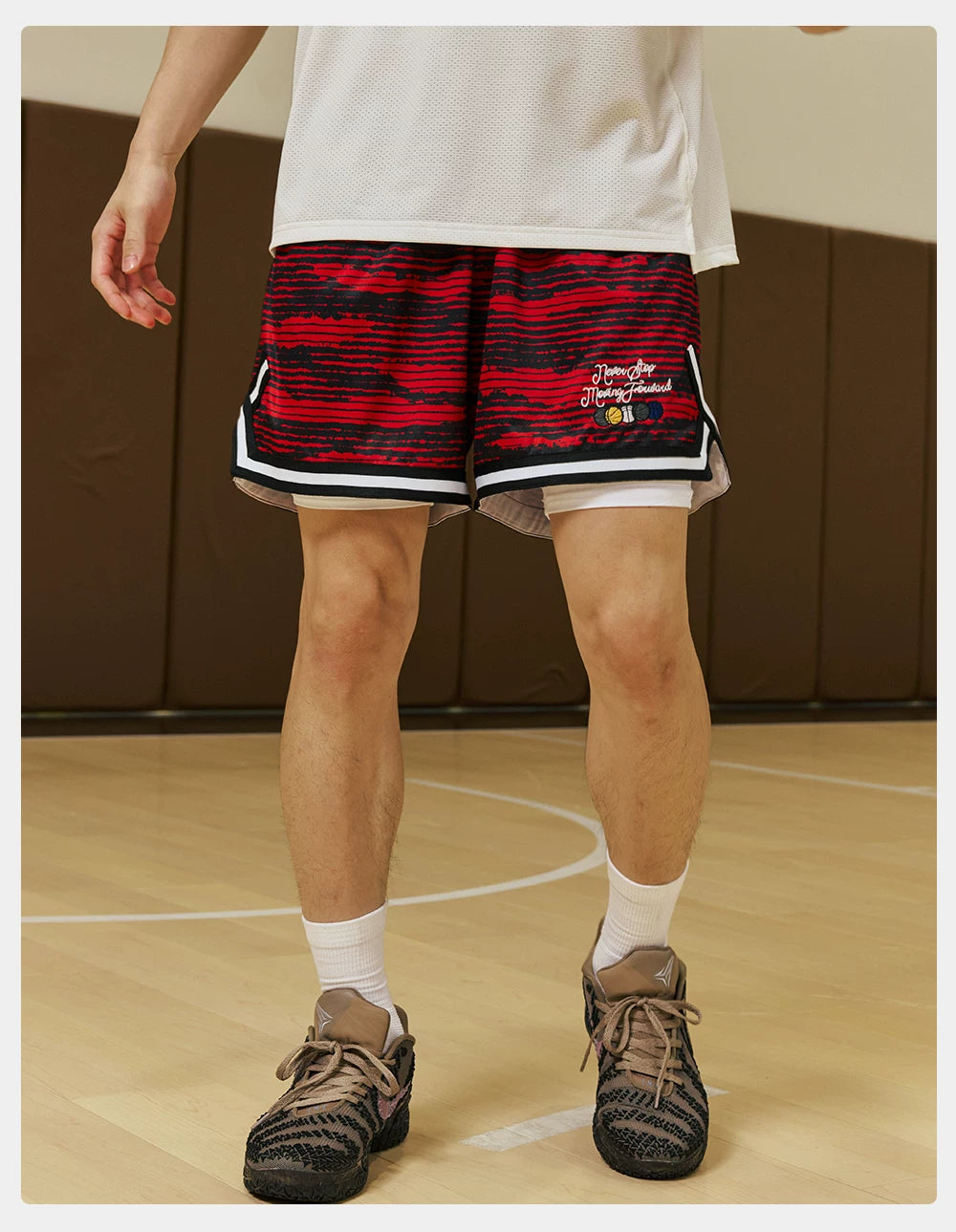 LUSHISI Striped Moisture Wicking Comfort Shorts