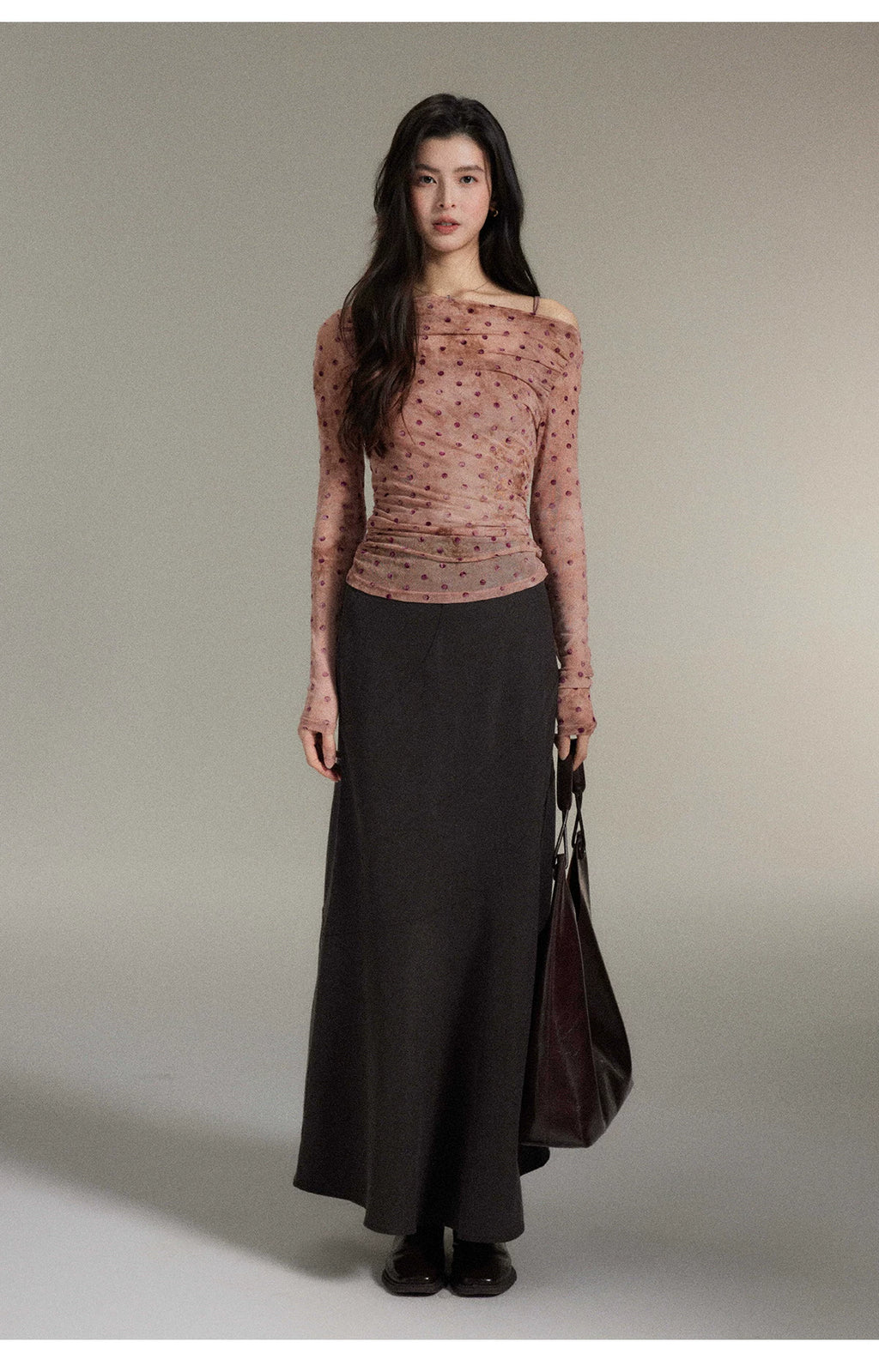 TYANG High-waisted Retro Crow's Feet Skirt