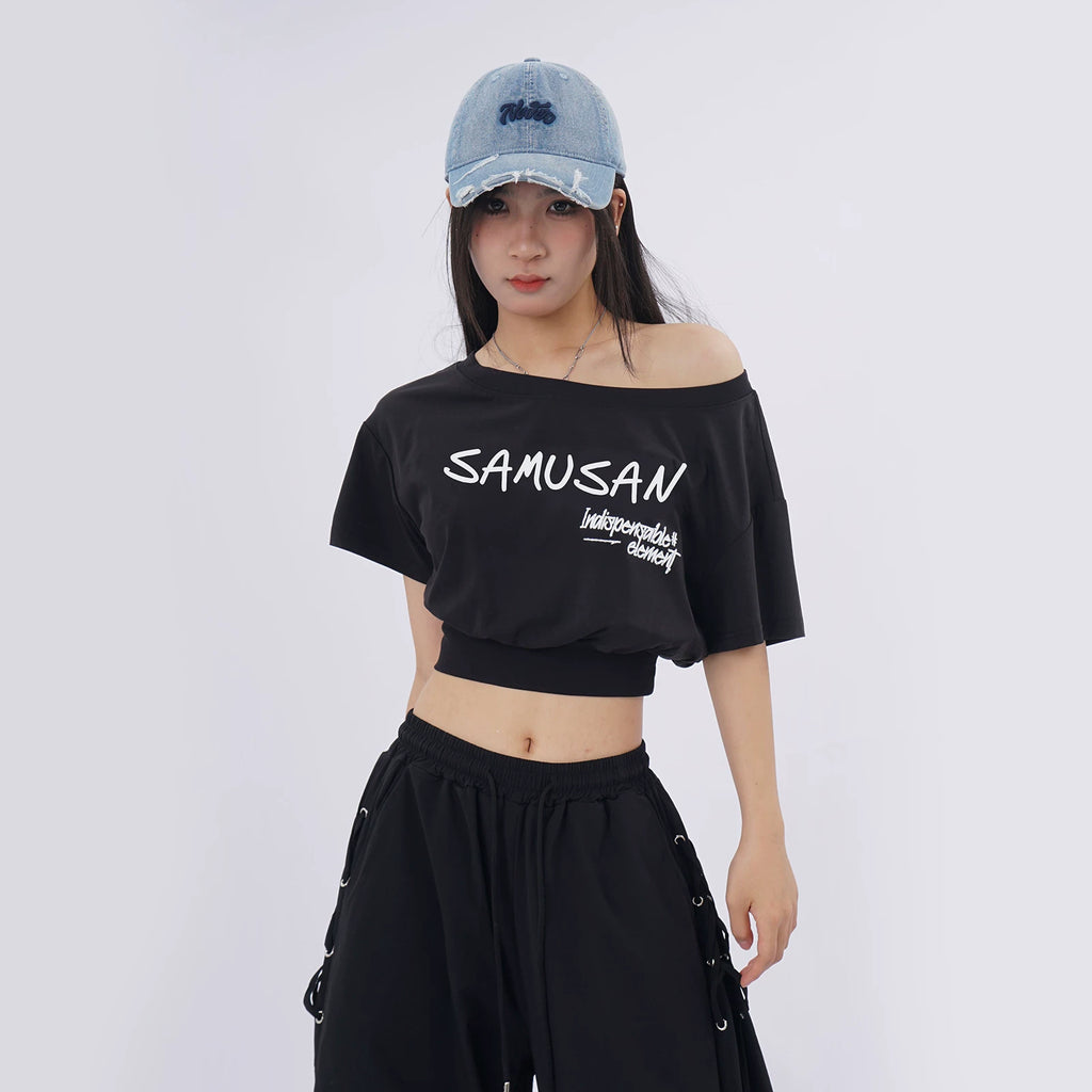 SAMUSAN Wide-leg Loose Drawstring Sweatpants