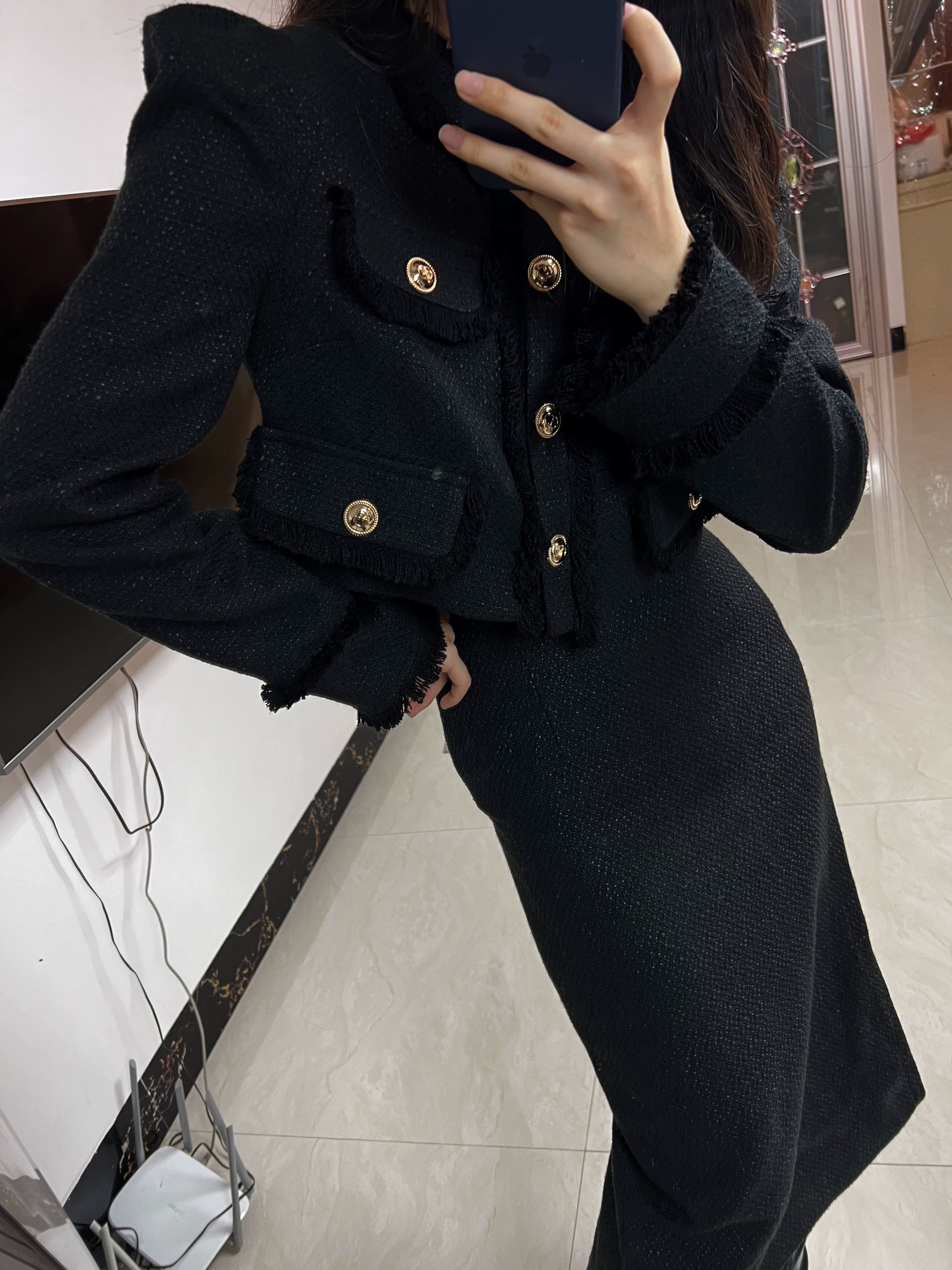 PANPAN Xiaoxiangfeng Suit Women's Medium and Long Suit Skirt