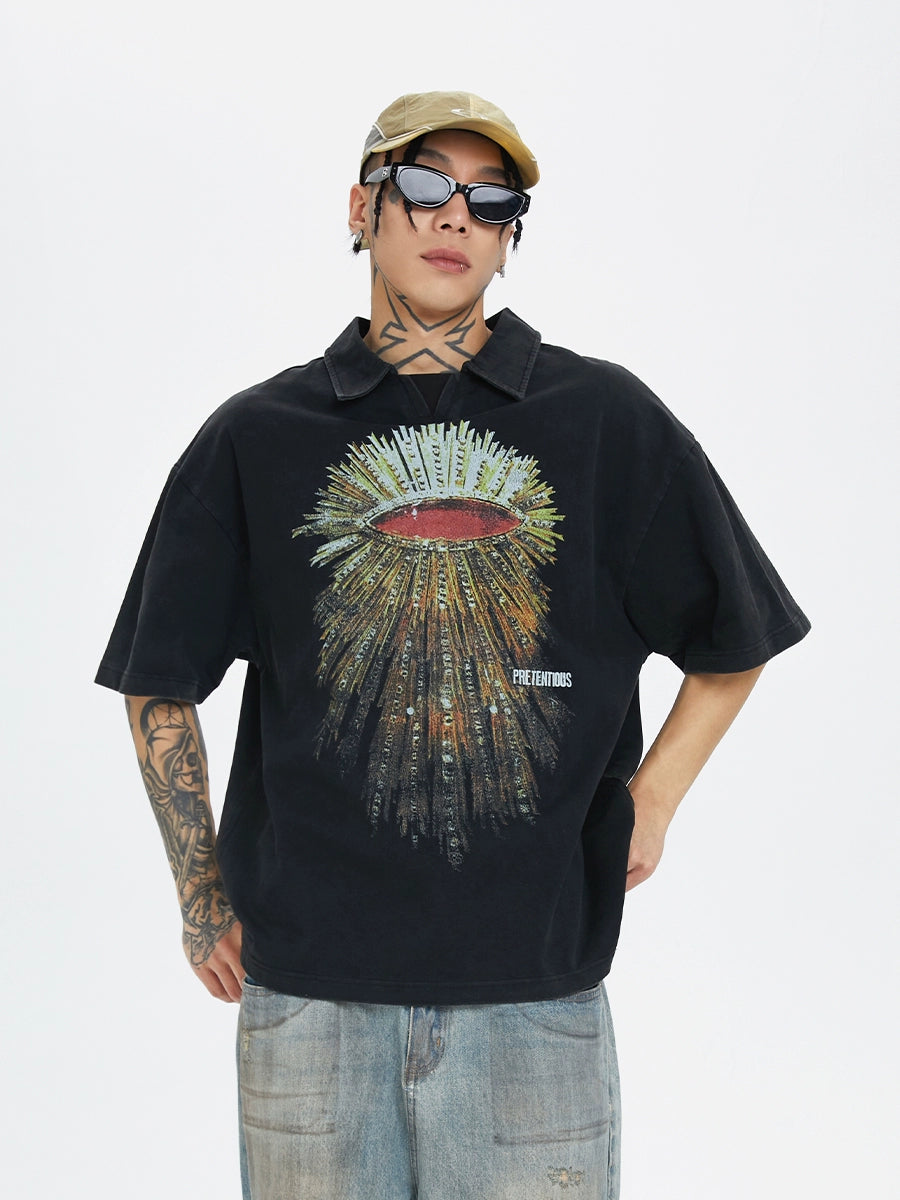 F2CE Retro High Street Print Loose Casual Tee