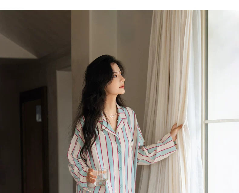 YUENEI Dopamine Striped Modal Soft Pajamas