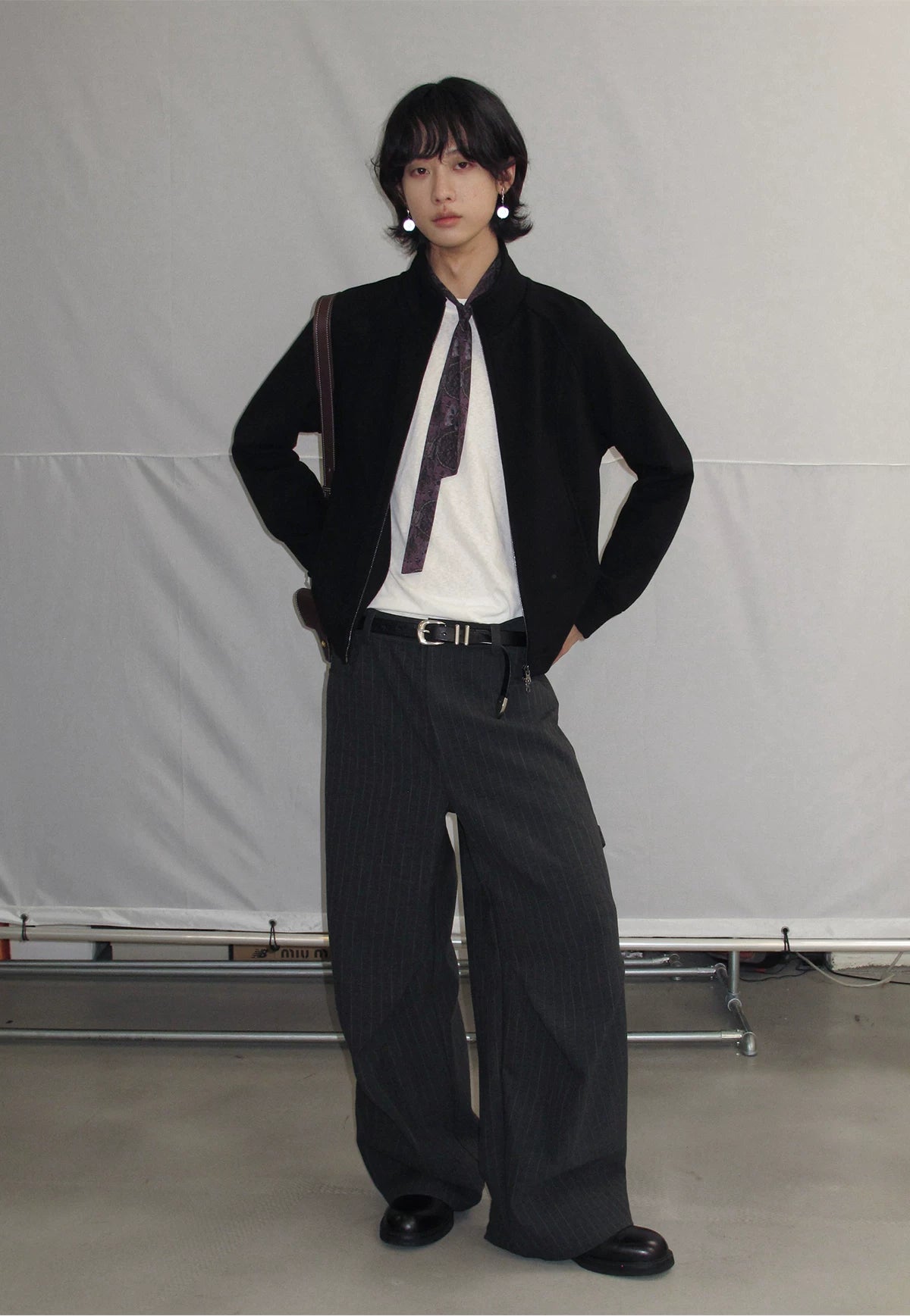 Sameuoo Stand-up Collar Short Sweater Jacket