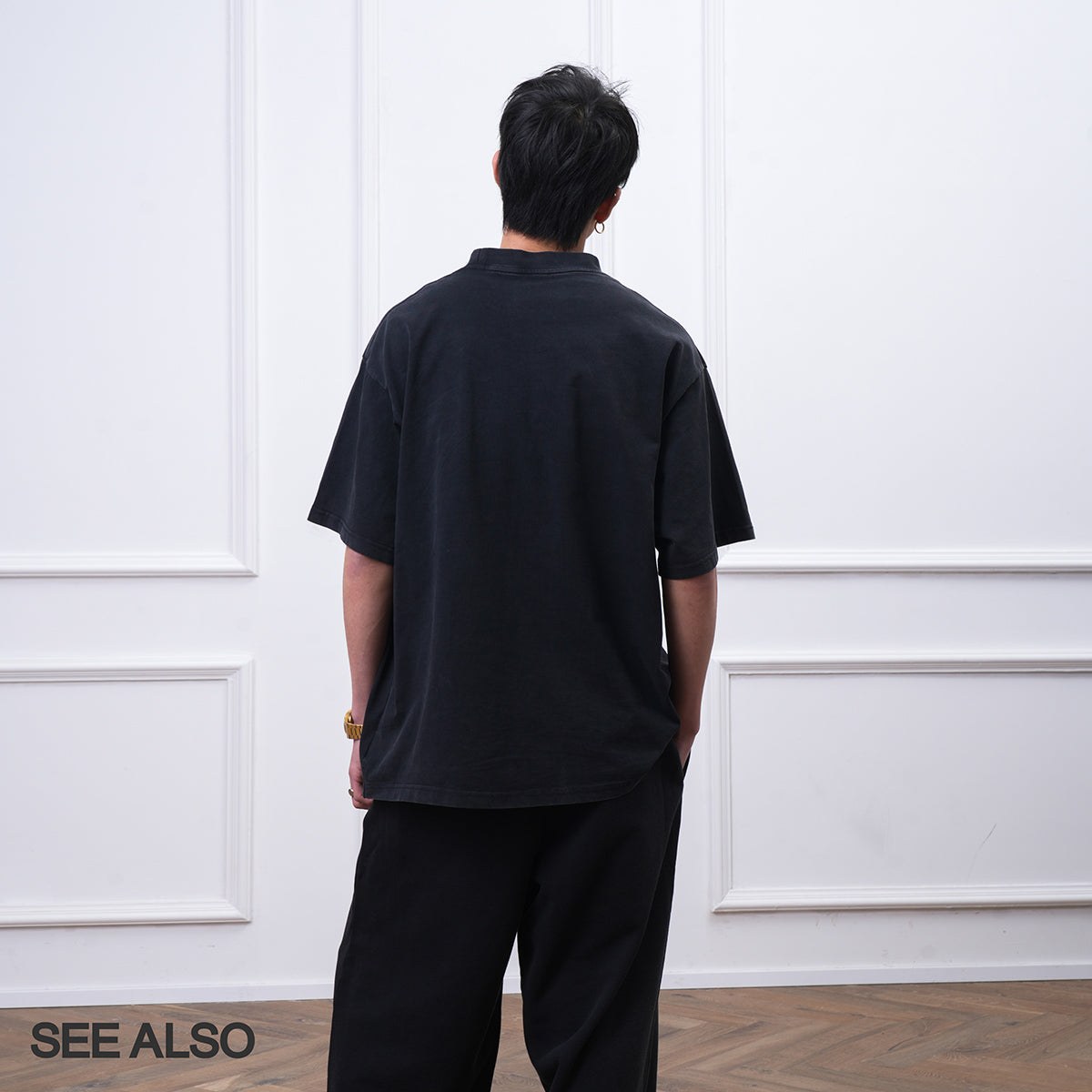 SEE ALSO SS25 Spanish berthing printed washed T-shirt silhouette versatile old short sleeve SA044