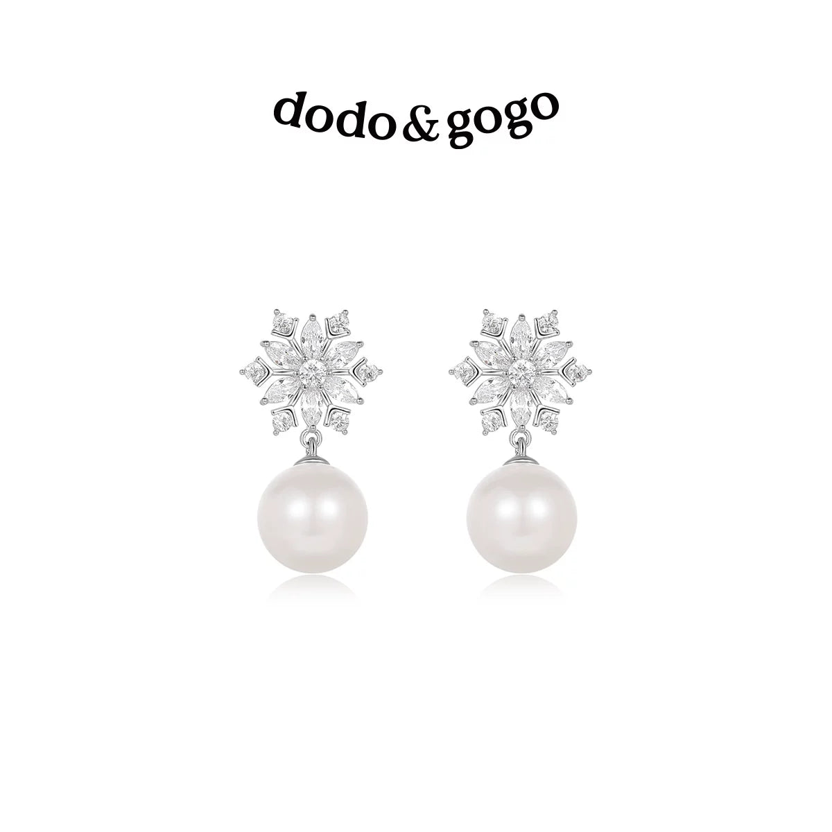 DODOGOGO Snowflake Pearl Light Luxury Earrings