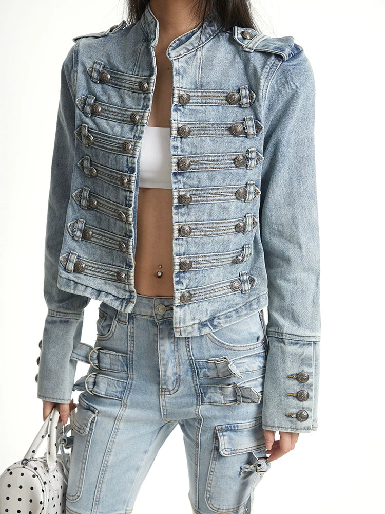 UNCMHISEX Vintage Slim Denim Jacket