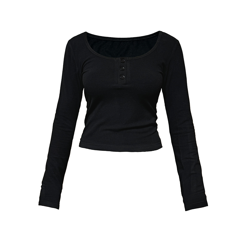 JCAESAR Semicircular Henry Neck Long Sleeve