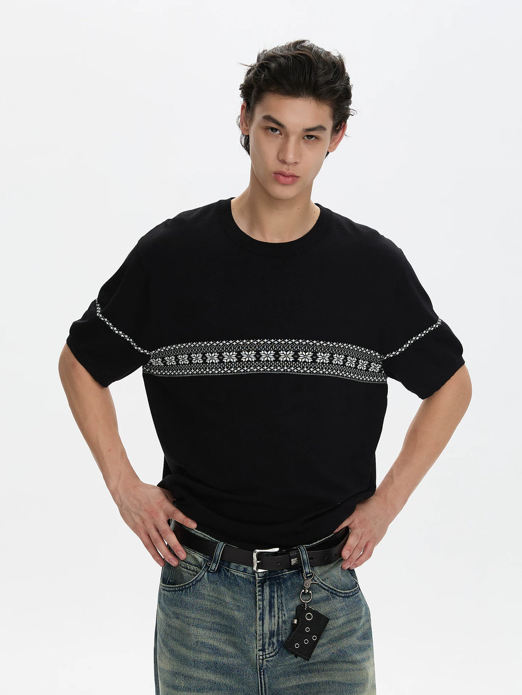 A PUEE Retro Loose and Versatile Knitted Tee