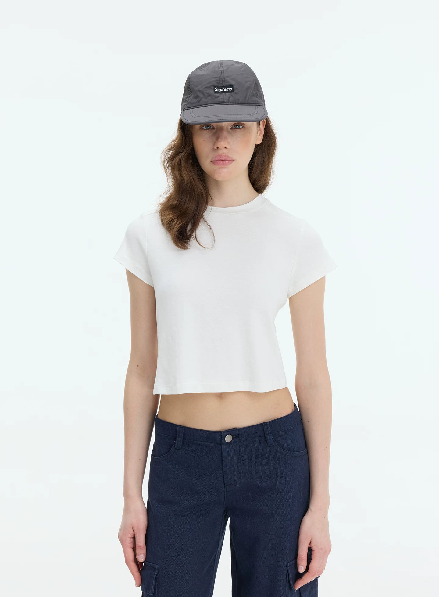 Veryrareme Short Front Shoulder Waist Casual Tee