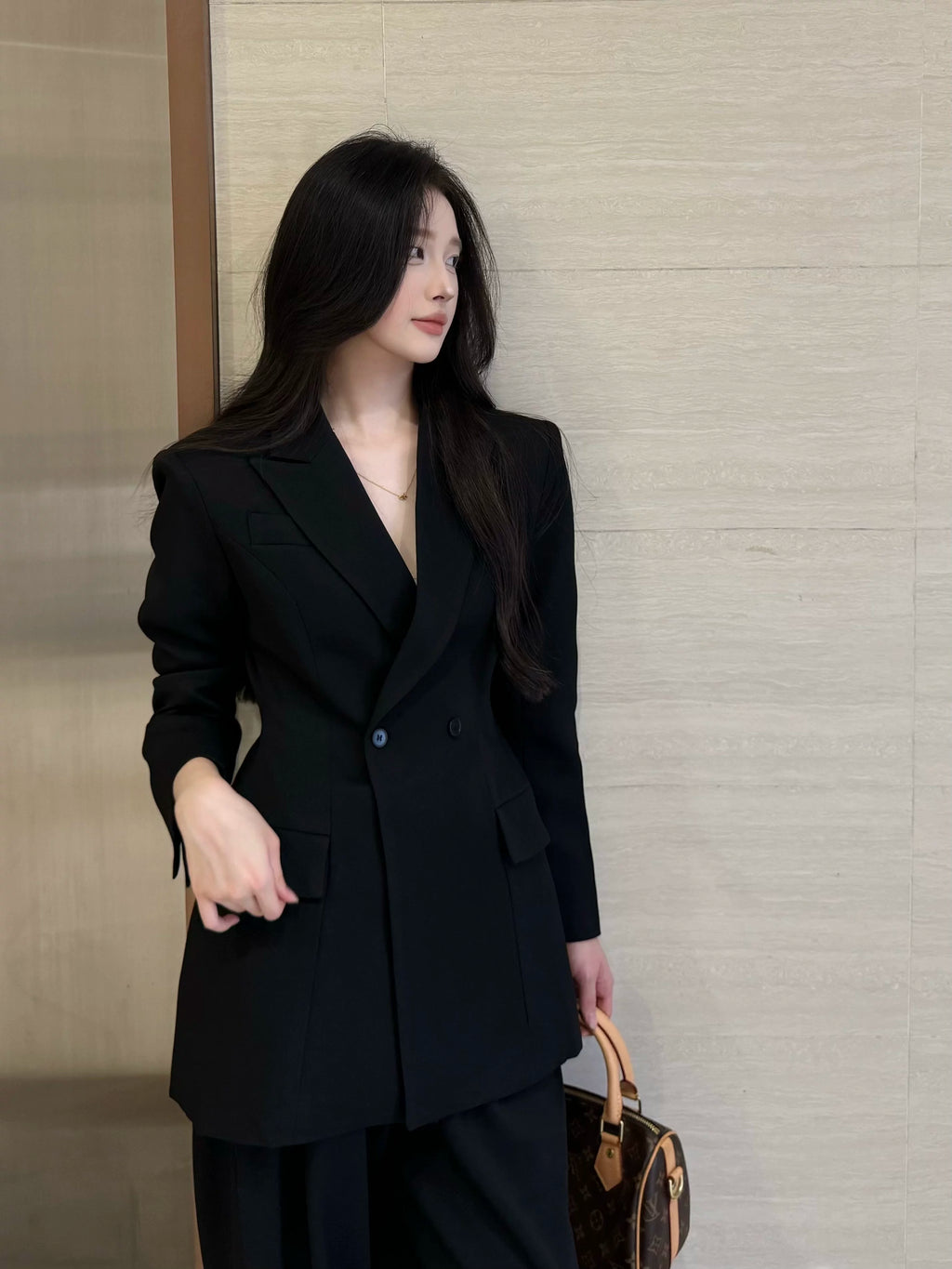 PANPANSTUDIO Minimal Medium and Long Suit Wide Leg Pants Set