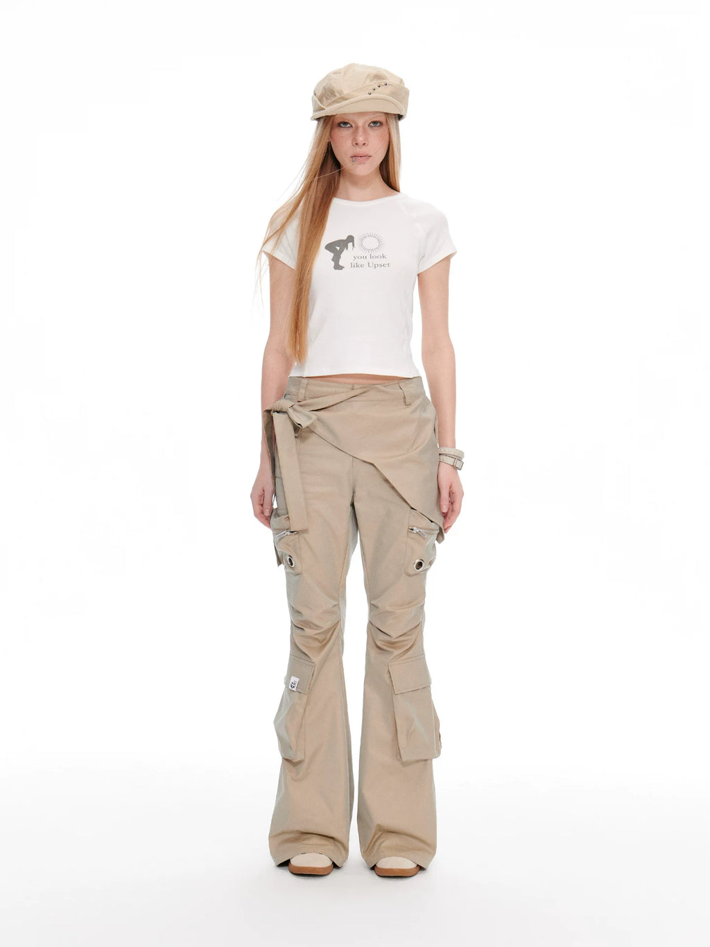 JIKOO Heavy Industry Twill Multi-pocket Micro-pull Pants