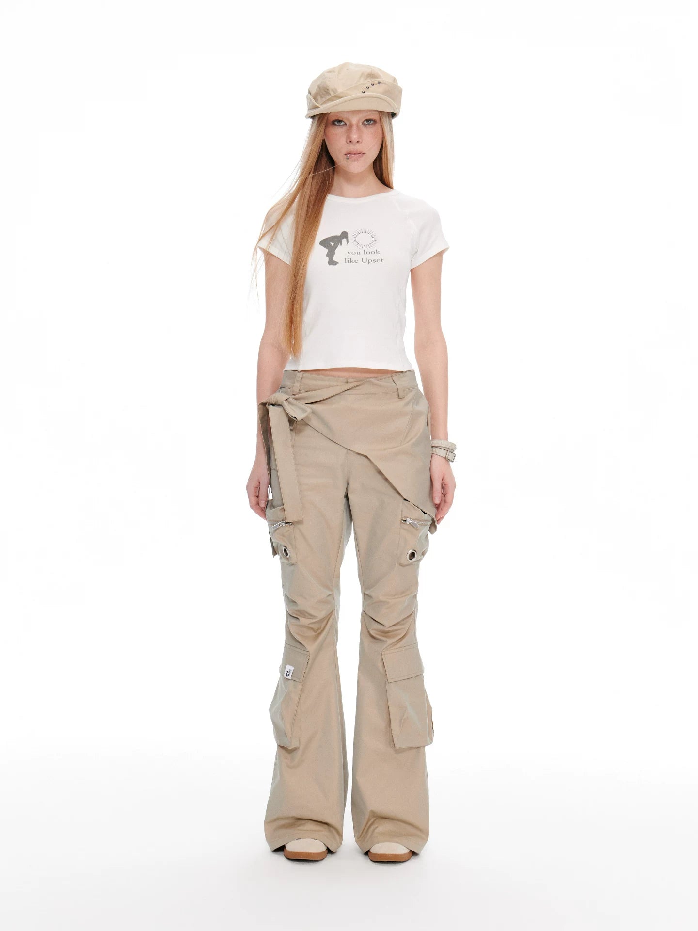 JIKOO Heavy Industry Twill Multi-pocket Micro-pull Pants