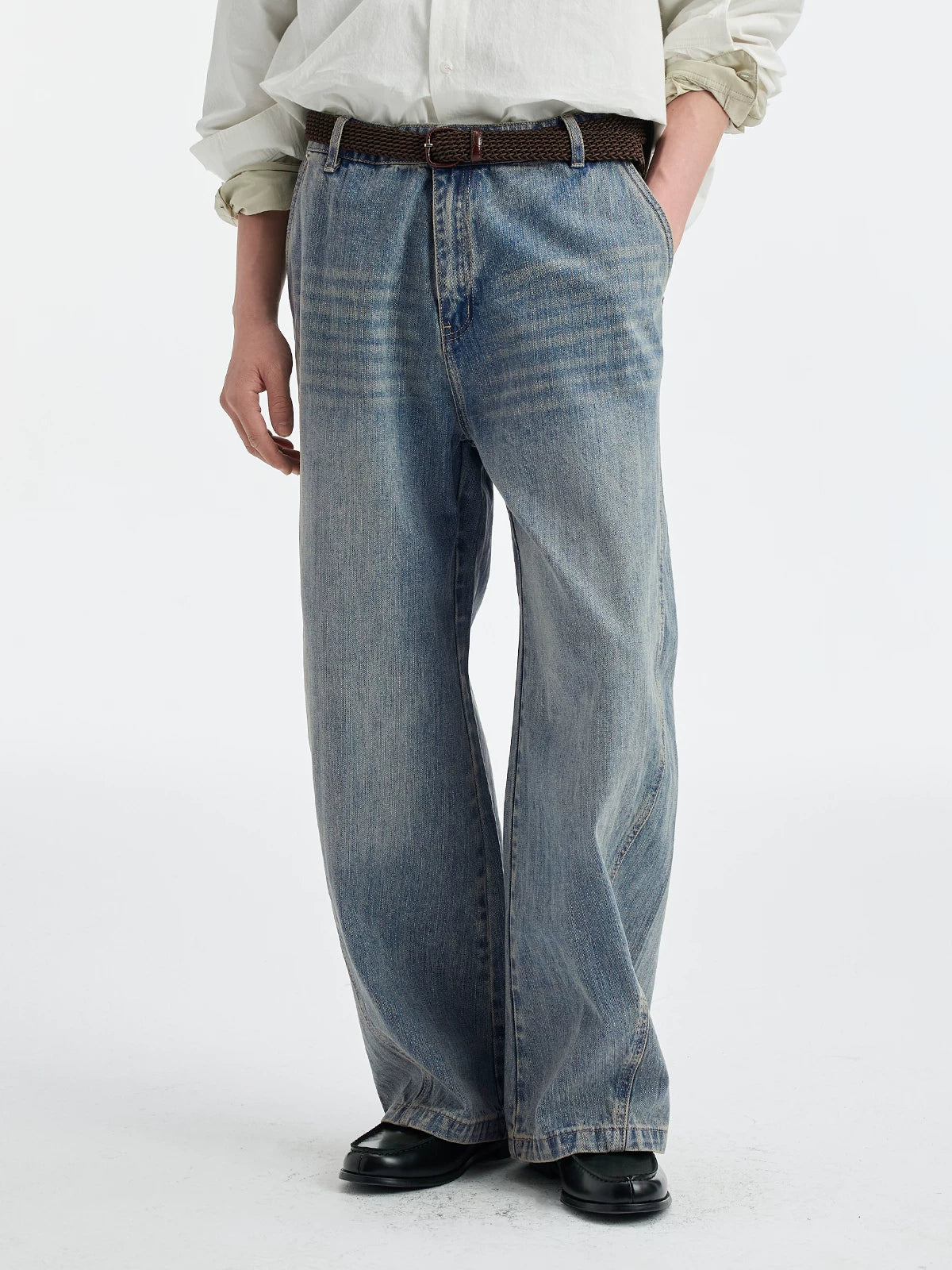 BUTTBILL Vintage Stitched Casual Jeans