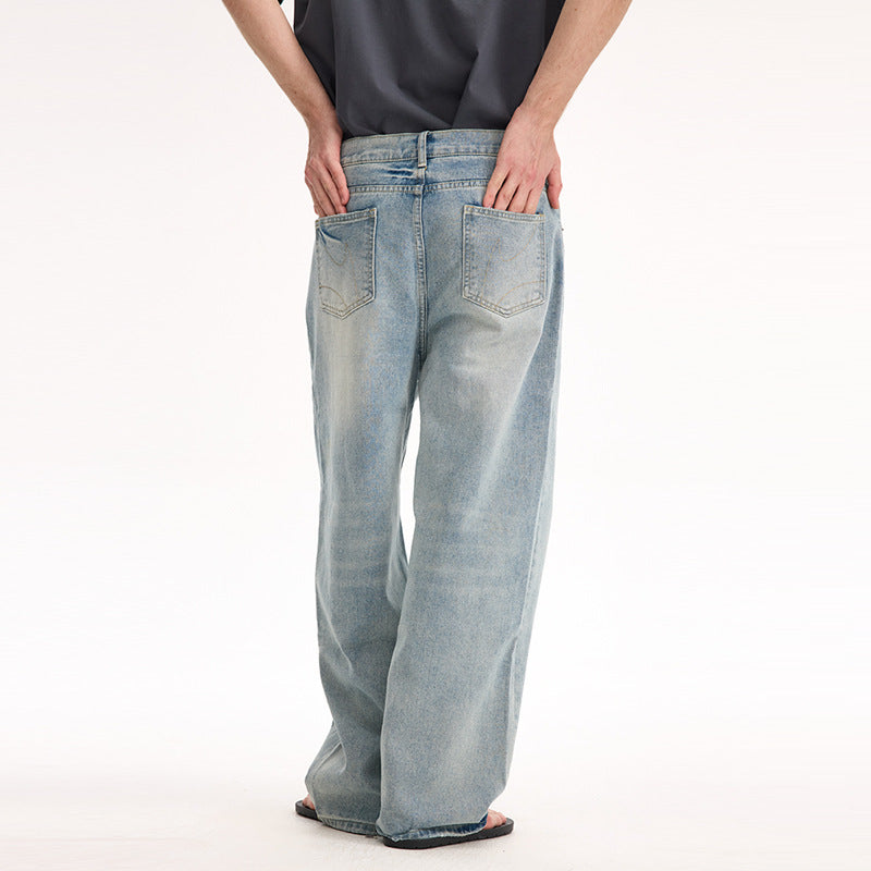 UNF medieval classic versatile CleanFit washed old straight jeans