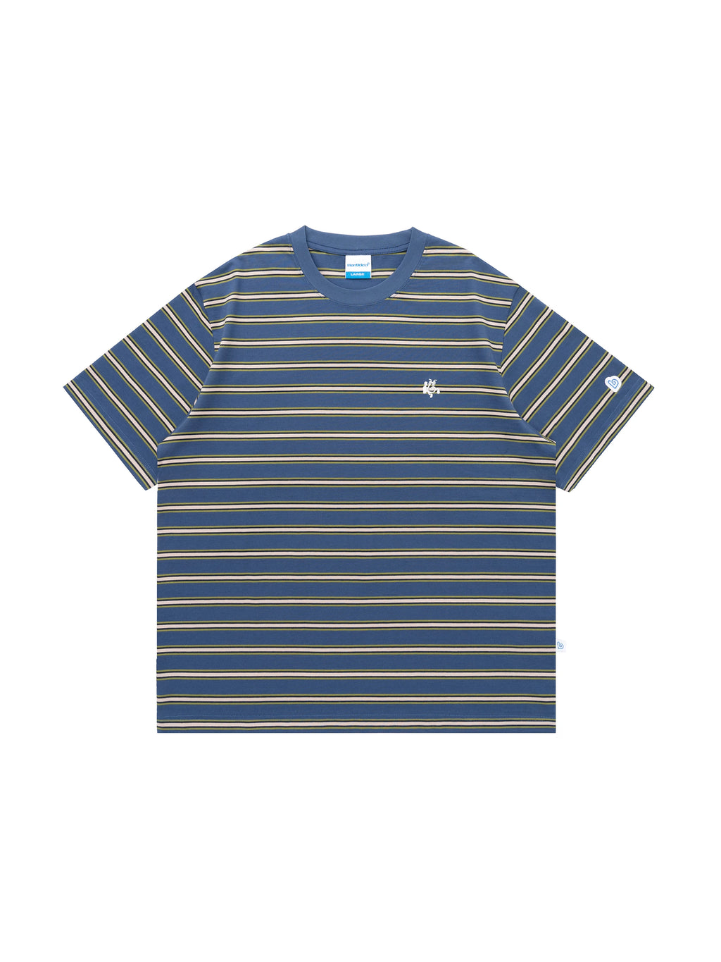 BENT IDEA Stripe Embroidery Casual Versatile Tee