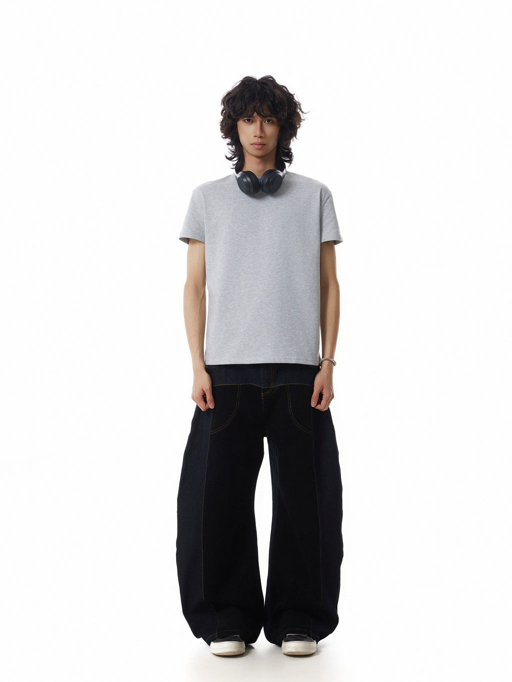 BTSG Loose Wide-leg Black Scimitar Pants