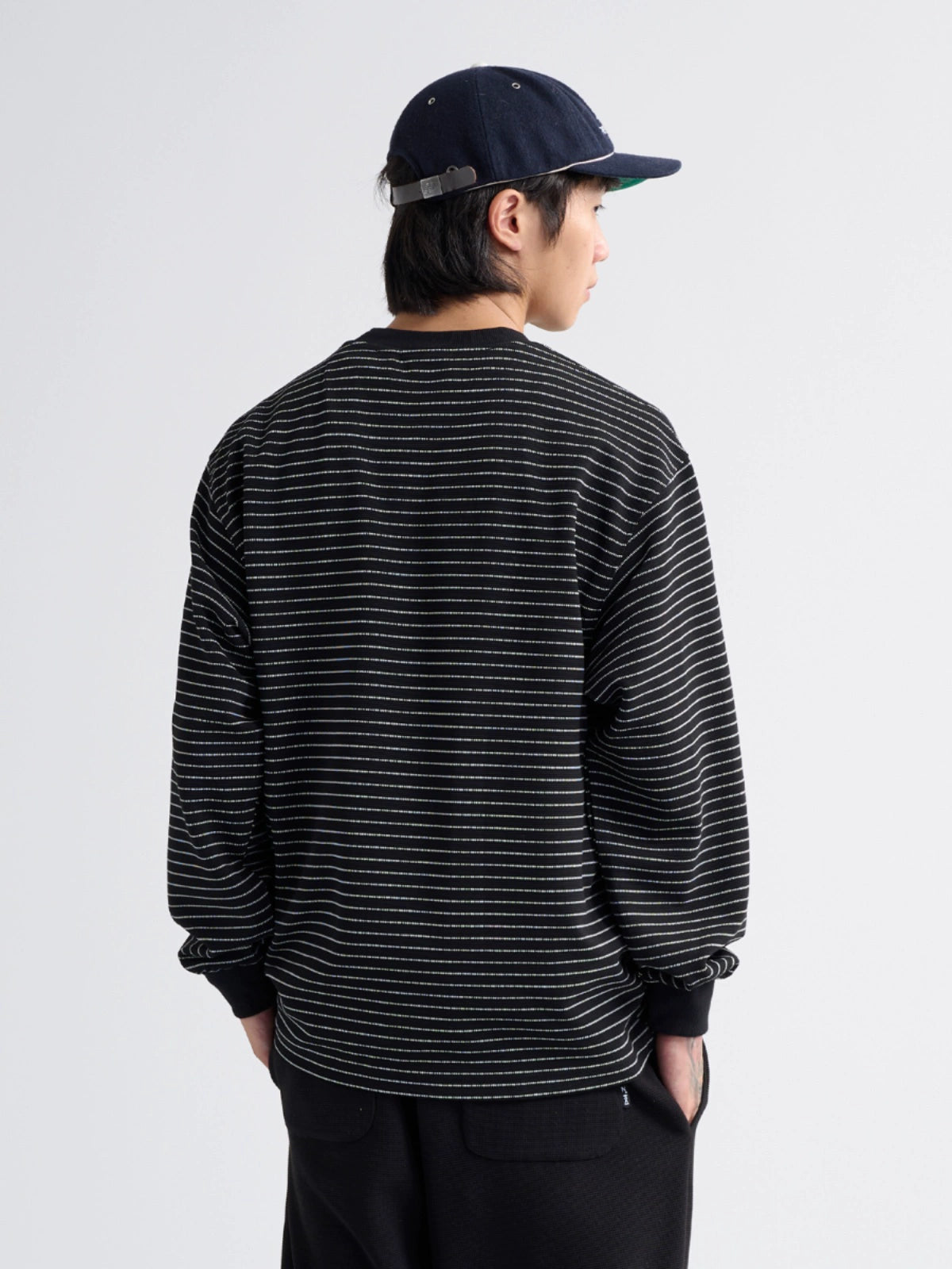 NUMBERSALT Casual Vintage Trend Loose Striped Long Sleeve