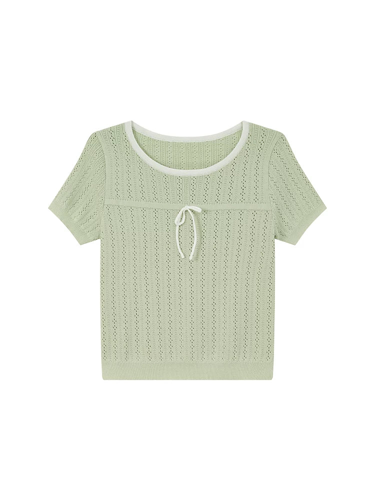 KANO Bow Hollow Knit Tee